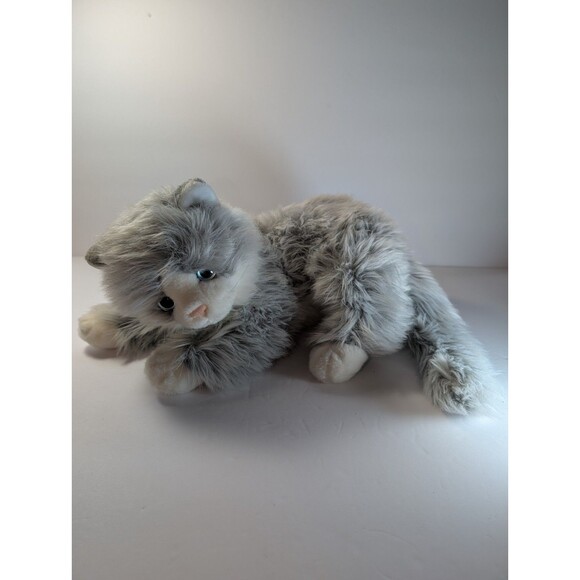 Ty Classic Lyric Cat Plush Gray White Long Hair Kitten 14” 2005 Soft Cuddly Toy - Picture 2 of 15
